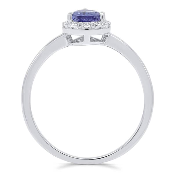 Gemstone Classics&#8482; Pear Tanzanite Lab Grown Diamond Accent Ring
