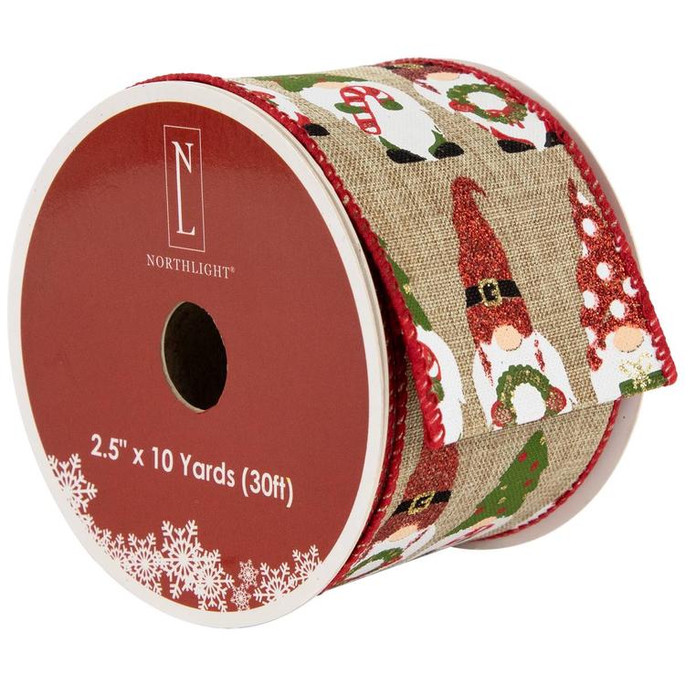 Northlight Seasonal 30ft. Gnome Burlap Christmas Ribbon