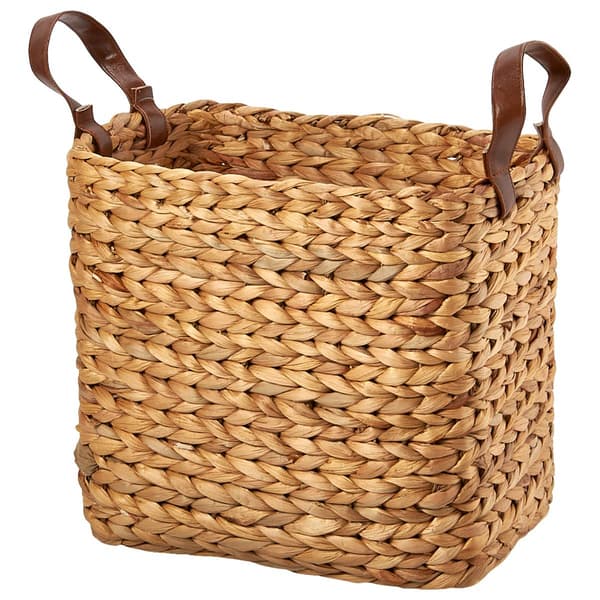 Baum Brothers Medium Arrow Weave Water Hyacinth Rectangle Basket - image 