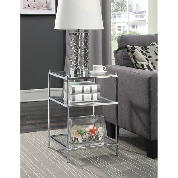 Convenience Concepts Royal Crest 3 Tier Glass End Table
