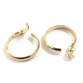 Adrienne Vittadini Gold Polished Clip On Hoop Earrings
