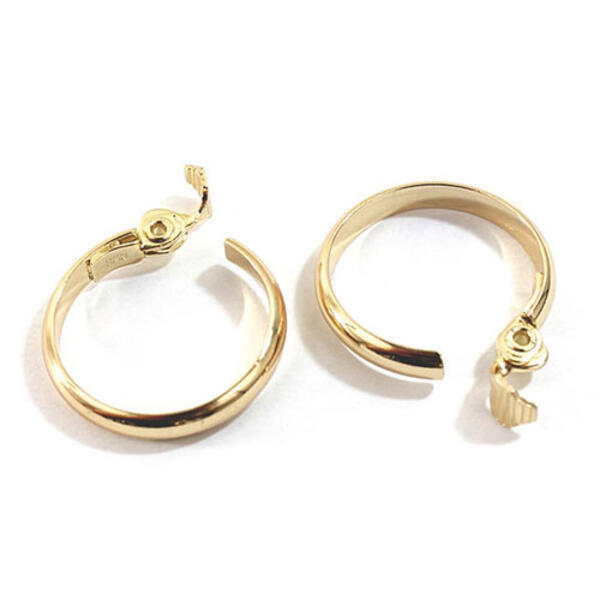 Adrienne Vittadini Gold Polished Clip On Hoop Earrings - image 