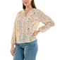 Womens Zac & Rachel 3/4 Sleeve Split Neck Ditsy Floral Blouse - image 3