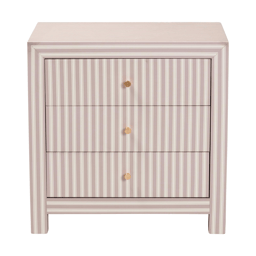 Baxton Studio Javianne End Table with Striped Faux Leather