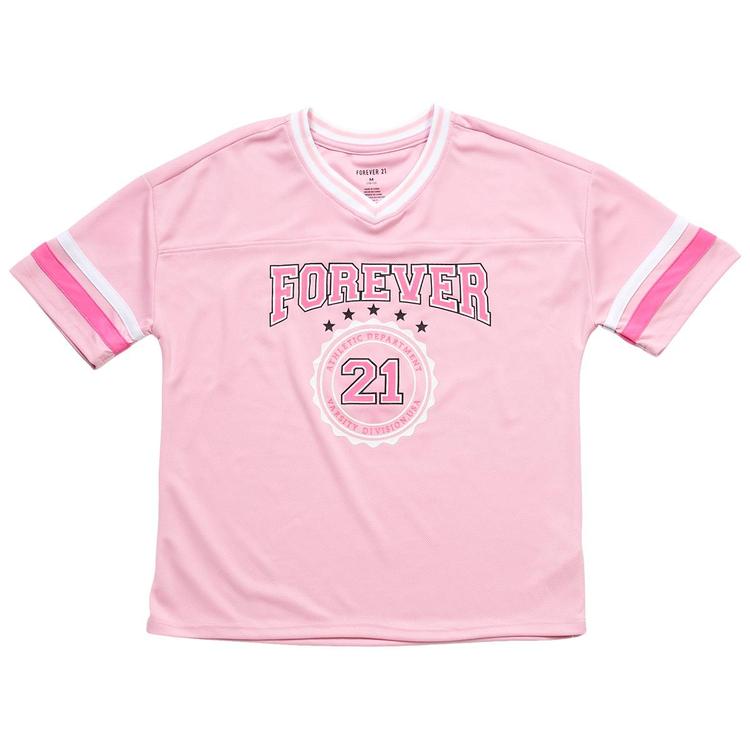 Girls (7-12) Forever 21 Short Sleeve Oversized Mesh Jersey