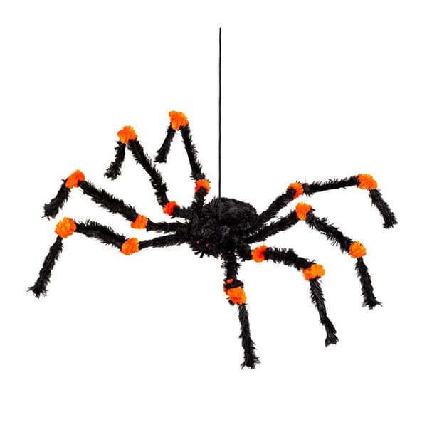 Evergreen Orange & Green Spider Hanging Decor Set of 2