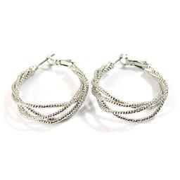 Adrienne Vittadini 4 Row Intertwined Hoop Earrings