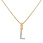 Gianni Argento Two-Tone Lab White Sapphire Initial L Pendant - image 1