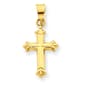 Unisex Gold Classics&#40;tm&#41; Yellow Gold Fleur De Lis Cross Pendant - image 1