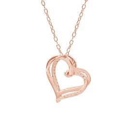 Diamond Classics&#8482; Rose Gold Plated Diamond Heart Pendant