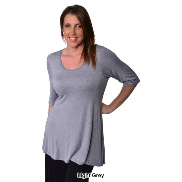Plus Size 24/7 Comfort Apparel Elbow Sleeve Tunic