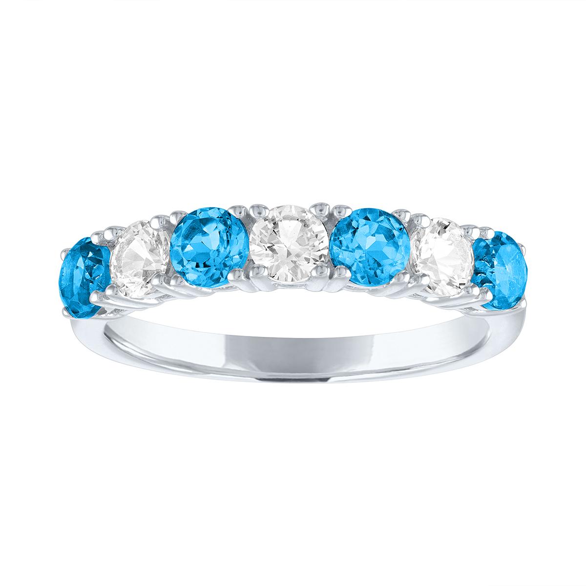 Gemstone Classics™ Sterling Silver Topaz/Sapphire Band Ring