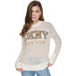 Womens DKNY Jeans Long Sleeve Open Stitch Varsity Logo Sweater - image 2