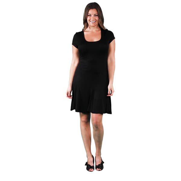 Plus Size 24/7 Comfort Apparel Classic Fit & Flare Shirt Dress - image 
