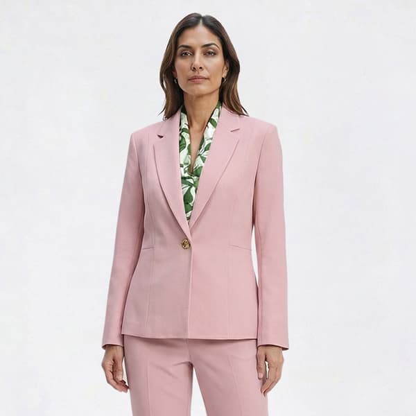 Womens Kasper Long Sleeve Seamed One Gold Button Blazer - image 