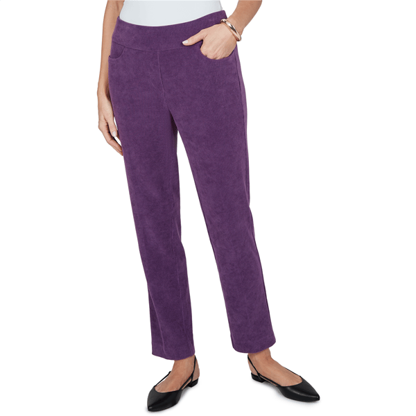 Petites Alfred Dunner Vail Slim Fit Corduroy Short Length Pant - image 