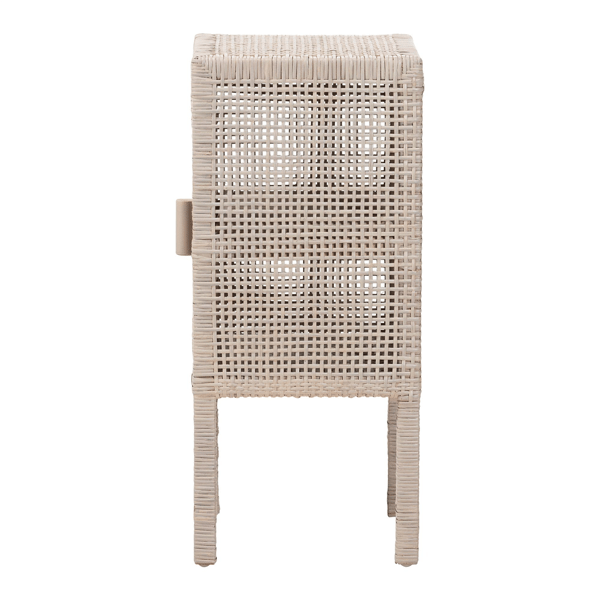 bali & pari Vivan Handwoven Wicker Natural Rattan Nightstand