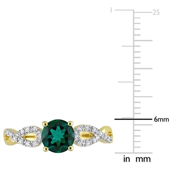Gemstone Classics™ 10kt. Gold Diamond & Lab Created Emerald Ring
