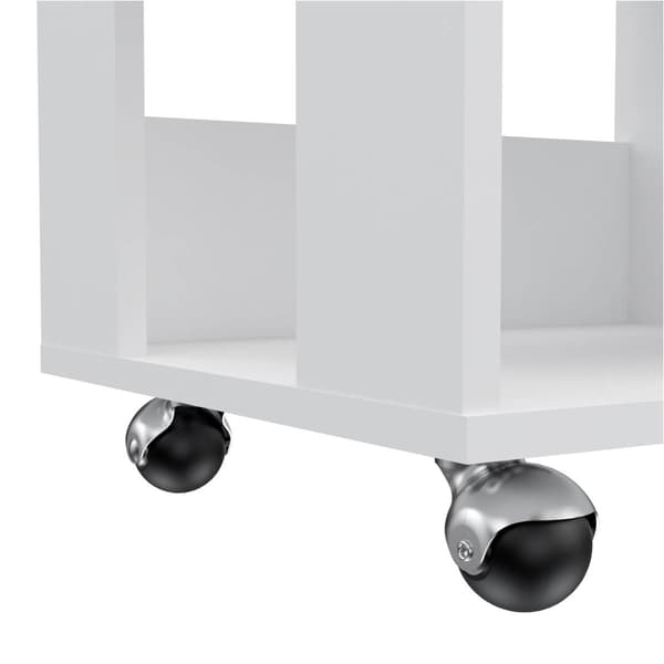 FM FURNITURE Shelton White Kitchen Cart