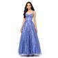 Juniors Blondie Nites All Over Glitter Lace Up Back A-Line Dress - image 1