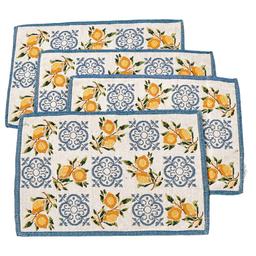Basil & Bloom Blue Lemons Placemats - Set of 4