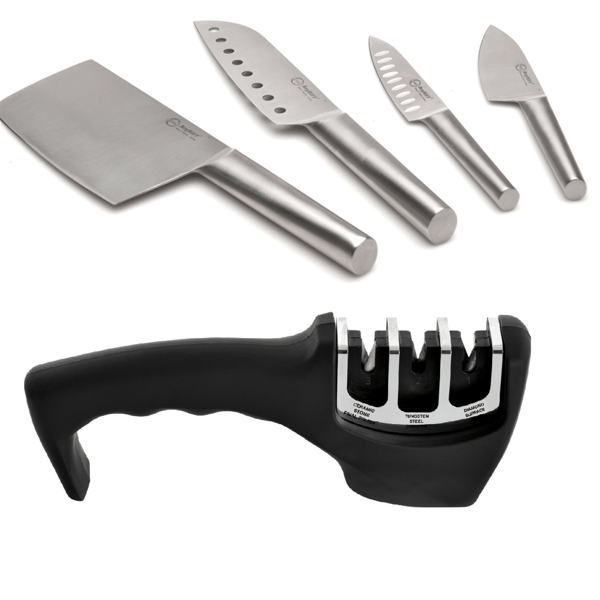 BergHOFF Straight 5pc. Specialty Knife Set with 3-Slot Sharpener