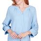 Womens Ruby Rd. Patio Party Elbow Sleeve Woven Clip Dot Blouse - image 2