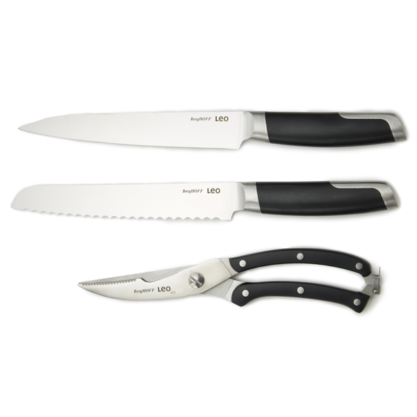 BergHOFF Leo Graphite 3pc. Stainless Steel Forged Cutlery Set