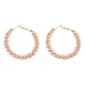 Ashley Cooper(tm) Pink Gold Beaded Twist Hoop Earrings - image 1