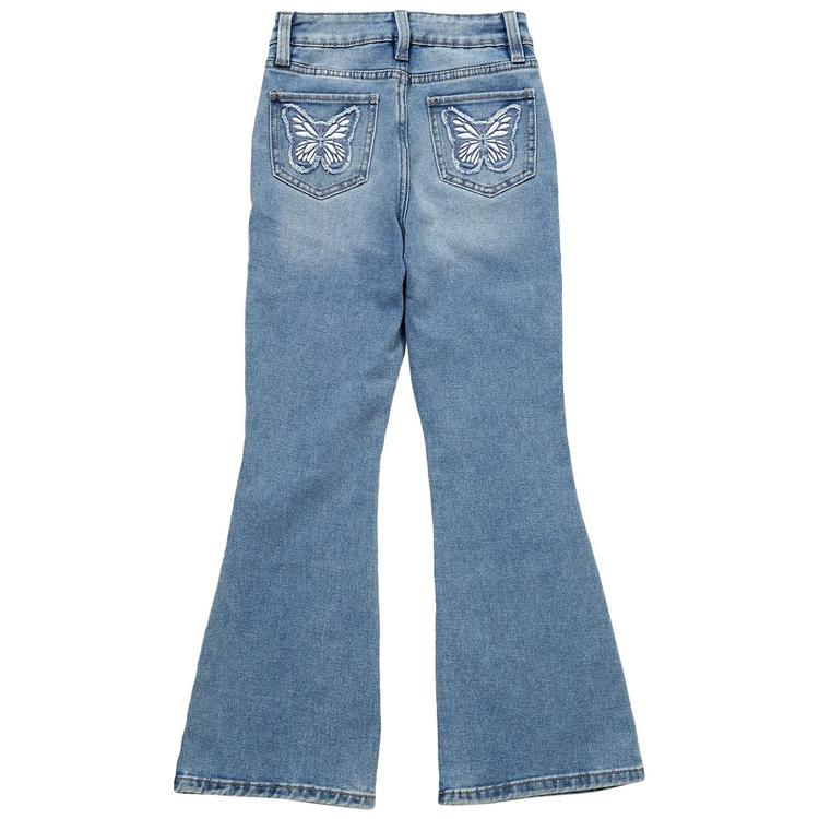 Girls (7-14) YMI® Flare Jeans w/ Butterfly Patches