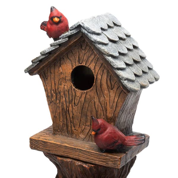 Alpine Cardinal Birdhouse Cascading Barrel Fountain