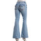 Juniors Celebrity Pink Mid Rise Back Flap Pocket Flare Jeans - image 3