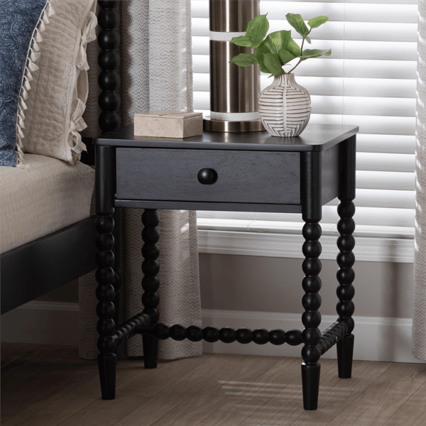Baxton Studio Brantley Spindle 1-Drawer Nightstand