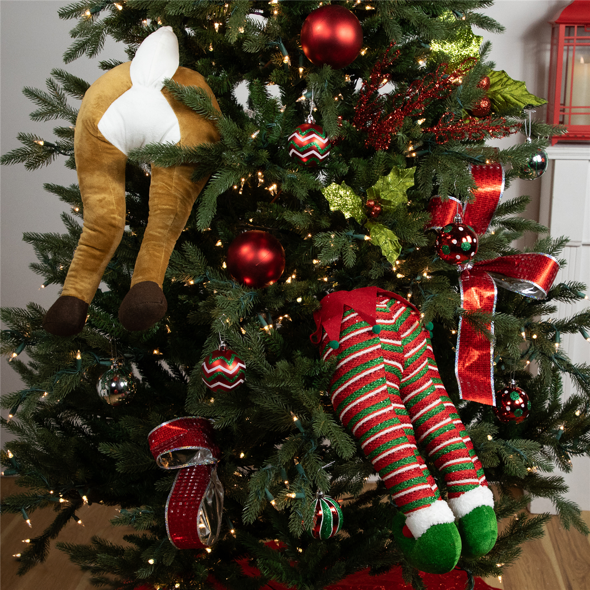 Northlight 20in. Plush Hanging Reindeer Legs Christmas Decoration
