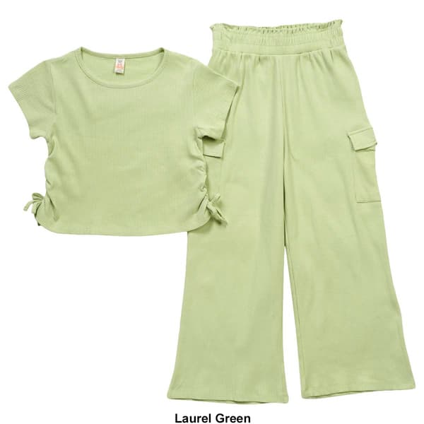 Girls &#40;7-16&#41; Sweet Butterfly&#174; 2pc. Ruched Side Top & Rib Pants