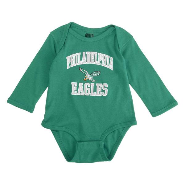 Baby Unisex &#40;NB-9M&#41; NFL&#40;R&#41; Long Sleeve Philadelphia Eagles Creeper - image 