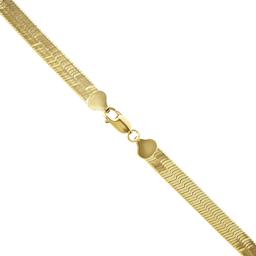 Ellen Tracy Yellow Gold Plated Herringbone Necklace