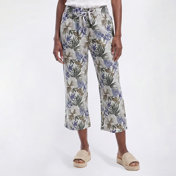 Womens da-sh Linen Tropical Leaf Capris - image 