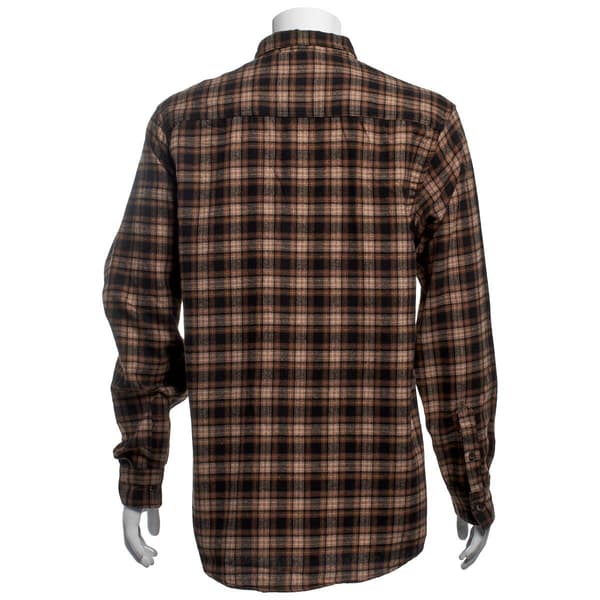 Mens Big & Tall Mountain Ridge Flannel Shirt - Black/Brown/Sand
