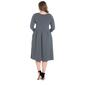 Plus Size 24/7 Comfort Apparel Long Sleeve Midi Fit & Flare Dress - image 2