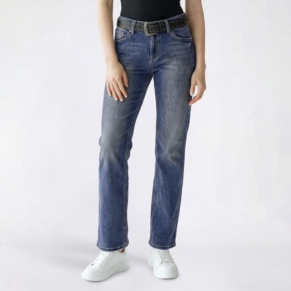 Juniors YMI Low Rise Belted Wide Leg Jeans - image 