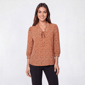 Womens Adrianna Papell 3/4 Puff Sleeve Vine Tie Neck Blouse - image 1
