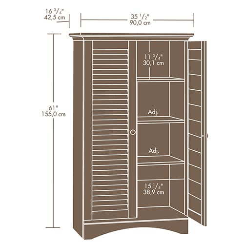 Sauder Harbor View Storage Cabinet - Antiqued White