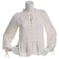 Juniors A. Byer Clip Dot Button Front Peplum Blouse with Tank Top - image 1