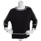 Womens Retrology 3/4 Sleeve Striped Tipped Sweater - image 6