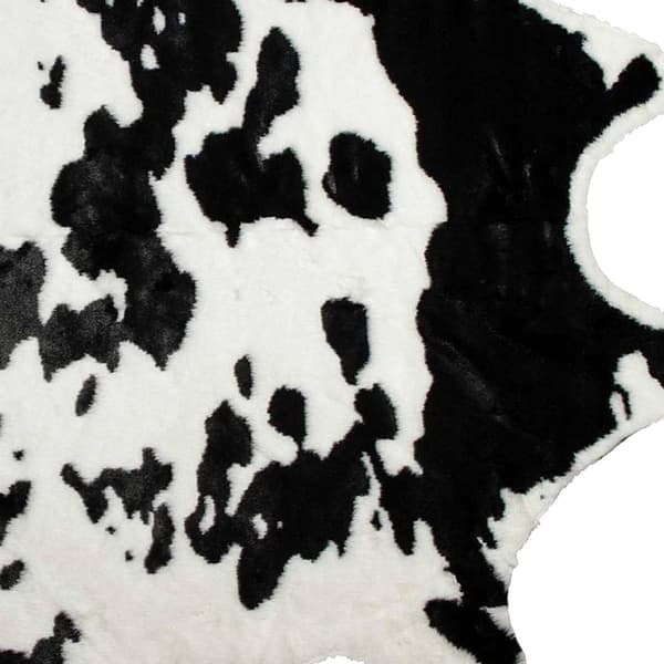 9th & Pike® Black & White Faux Cowhide Area Rug