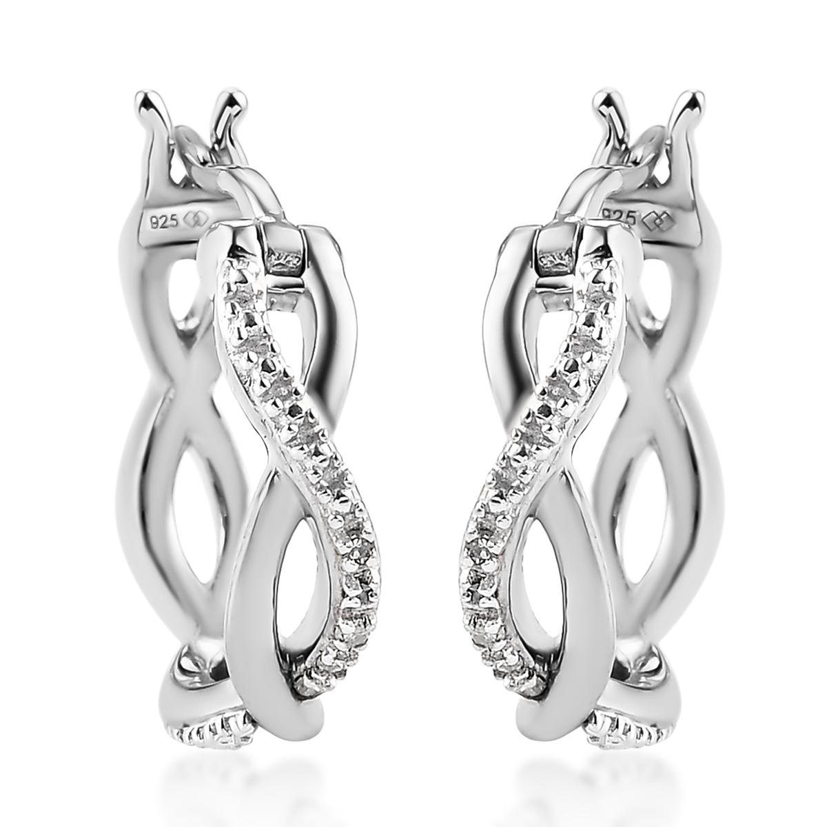 Diamond Classics™ Sterling Silver Diamond Hoop Earrings
