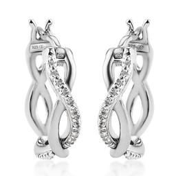 Diamond Classics(tm) Sterling Silver Diamond Hoop Earrings