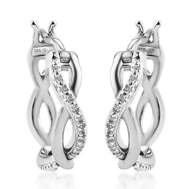 Diamond Classics(tm) Sterling Silver Diamond Hoop Earrings