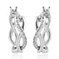 Diamond Classics(tm) Sterling Silver Diamond Hoop Earrings - image 1